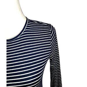 Hollister Blue & White Long Sleeve Slim Tee w/Metal Logo - Size S